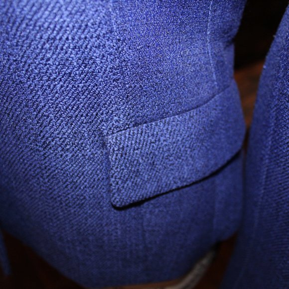 Blue Weave Pattern Blazer - Picture 3 of 12